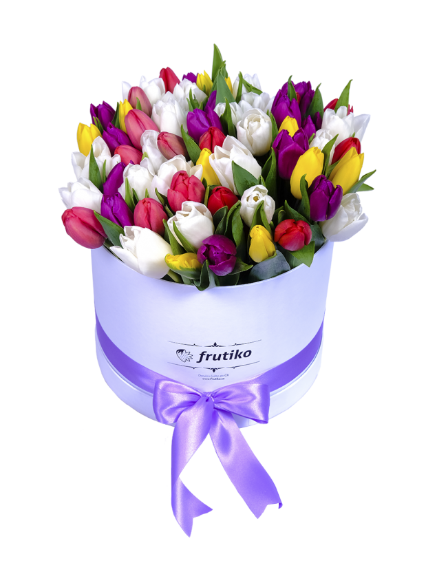 Krabice tulipánů je ten pravý dárek ke Dni učitelů.