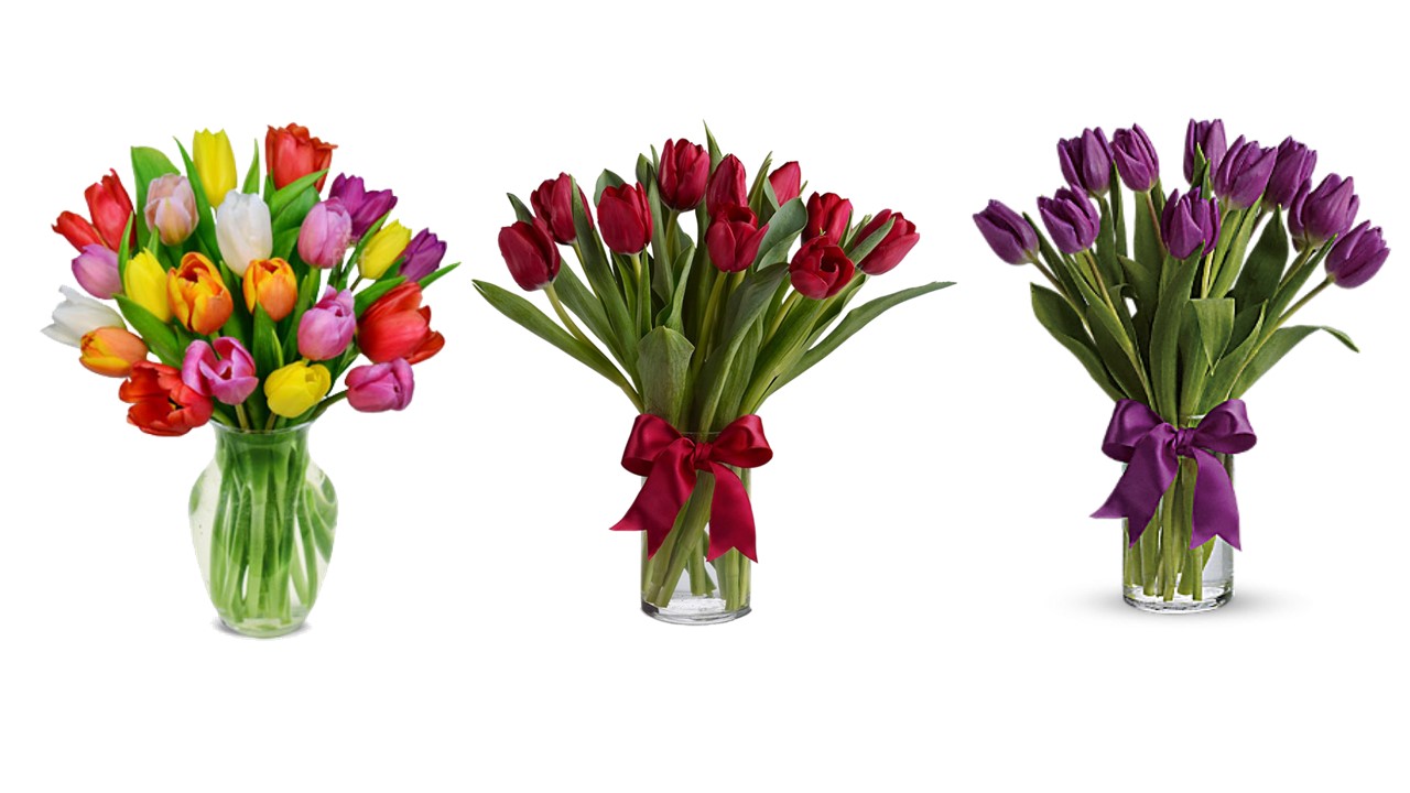Velikonoční kytice - jarní tulipány